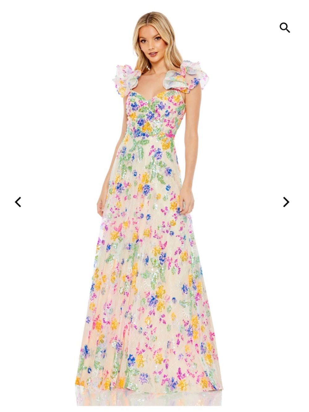 New Mac Duggal 68068 long floral sequins pretty dress size 2
